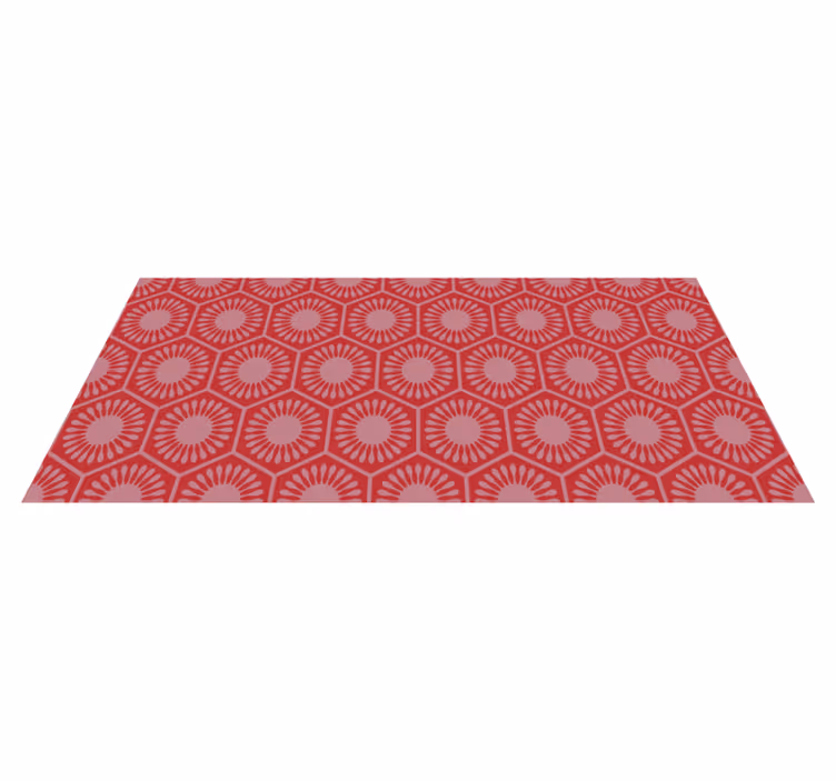 Circular motif ensemble geometric vinyl rug - TenStickers