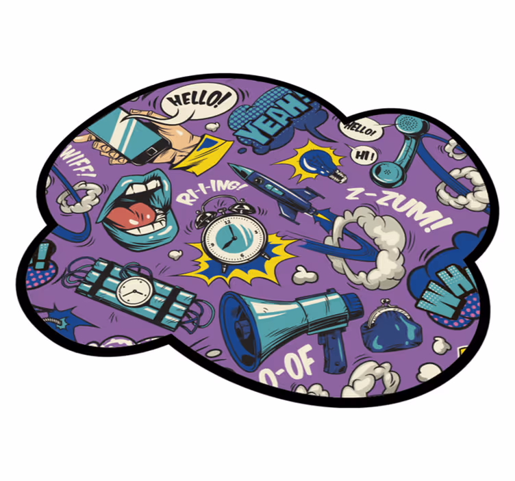 Pop Art Elements bedroom rug - TenStickers