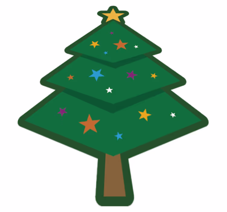 Cartoon Christmas Tree Vinyl Rug - TenStickers