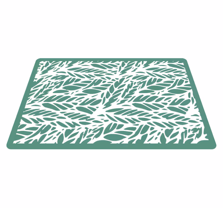 Leafy Elegance floral vinyl rug - TenStickers