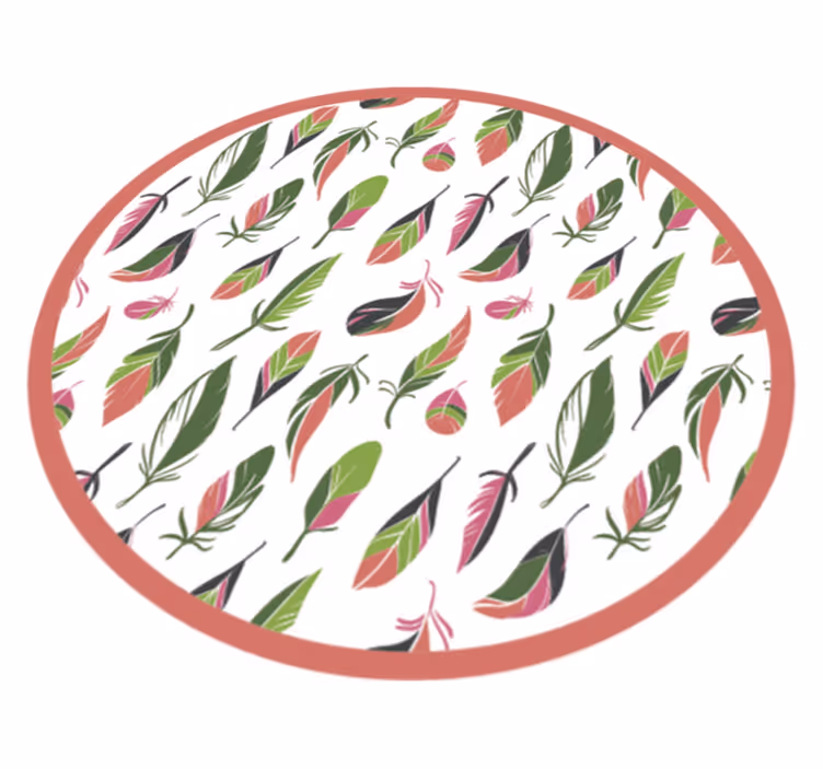 Botanical Patterned Circle floral vinyl rug - TenStickers