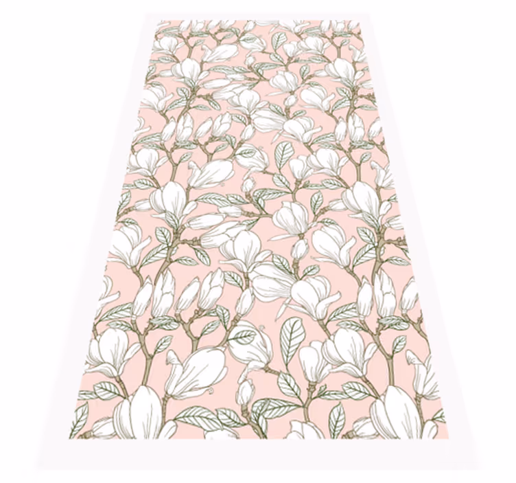 Botanical Artwork floral vinyl rug - TenStickers