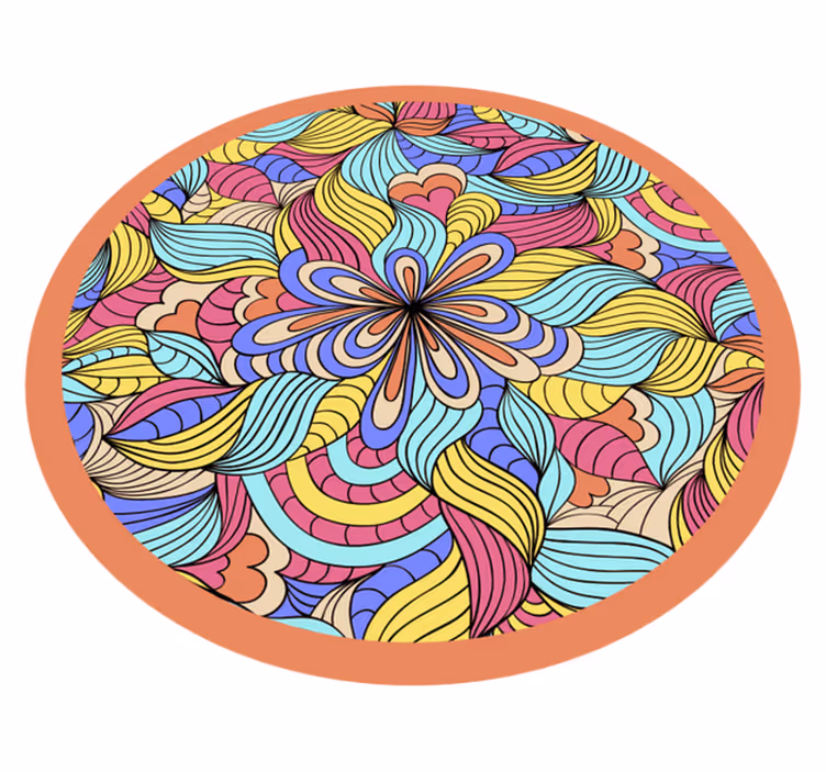 Botanical Cascade floral vinyl rug - TenStickers
