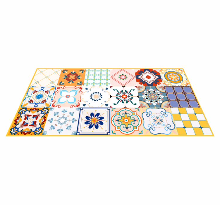 Mosaic tile patterns tile vinyl rug - TenStickers