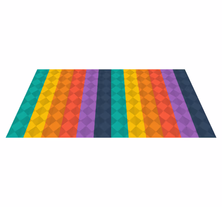 Colorful geometric spectrum geometric vinyl rug - TenStickers