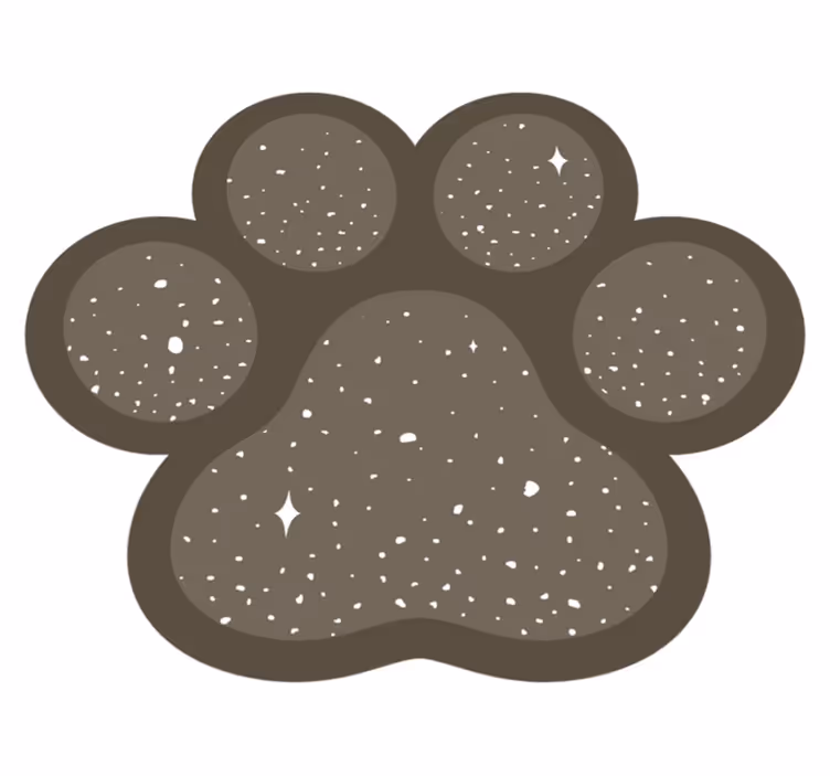 Animal print vinyl rug in paw print shape - TenStickers