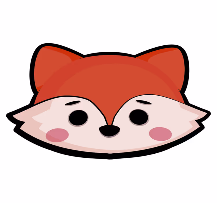 Cute Fox Shape kids vinyl rug - TenStickers