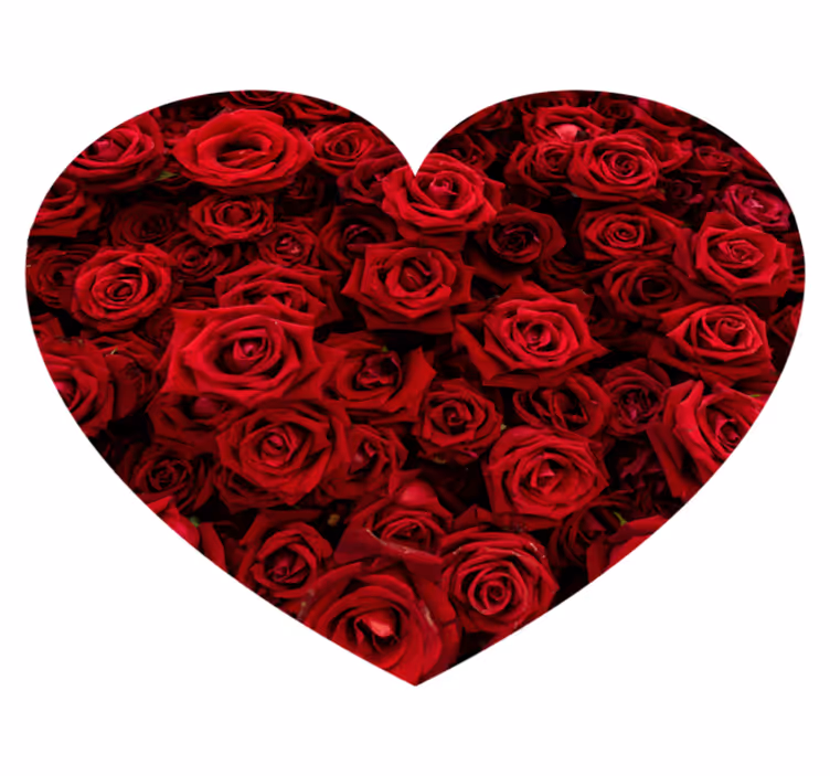 Heart-Shaped Romance floral vinyl rug - TenStickers