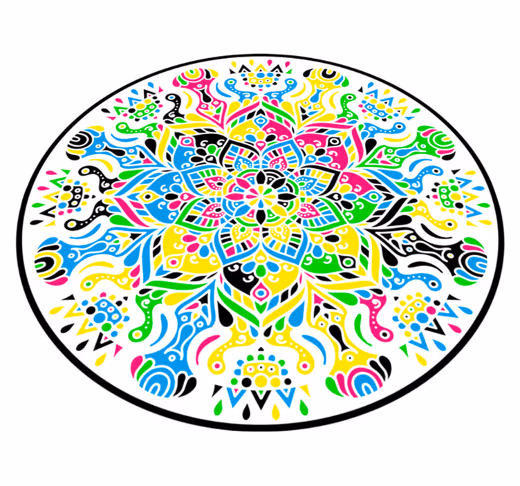 Colorful mandala bedroom vinyl rug - TenStickers