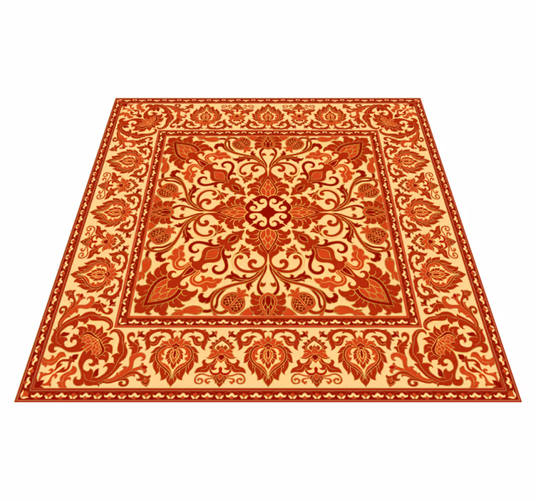 Red old-school pattern vintage rug - TenStickers