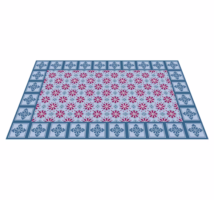 Tile vinyl rug ornate patterned design - TenStickers