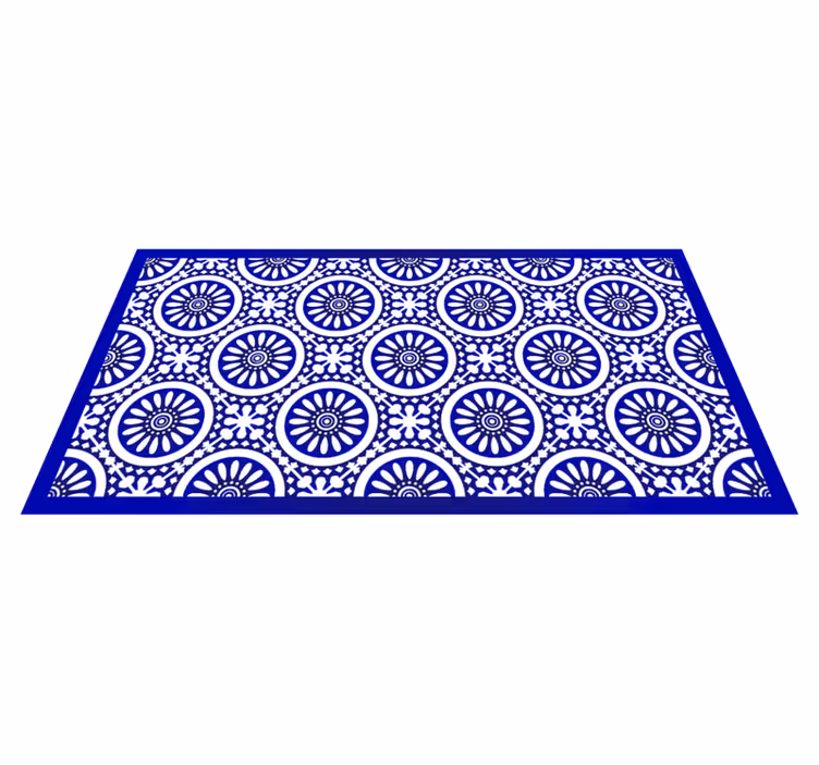 Mandala vinyl rug with circled mandala design - TenStickers
