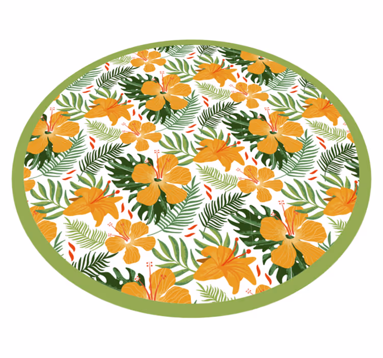 Tropical Bloom Unity floral vinyl rug - TenStickers
