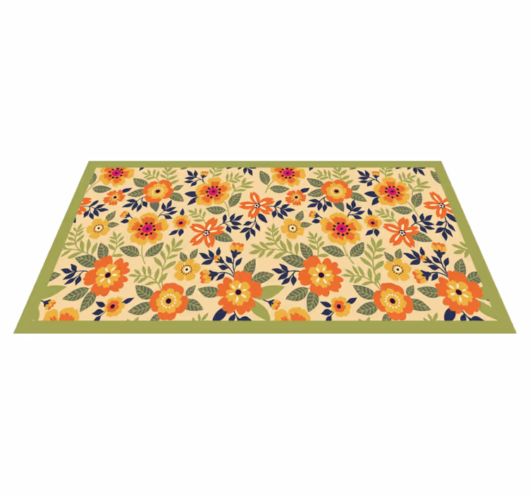 Botanical Garden Inspiration floral vinyl rug - TenStickers