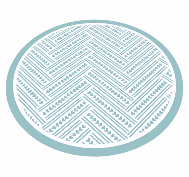 Geometric vinyl rug in round pattern - TenStickers