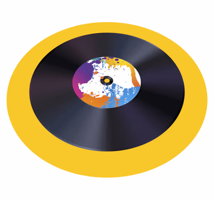 Abstract Splash Record texture vinyl rug - TenStickers