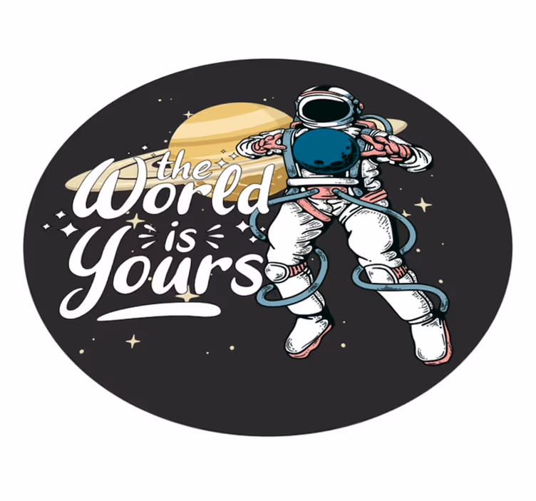 Astronaut Exploration teenage bedroom vinyl rug - TenStickers