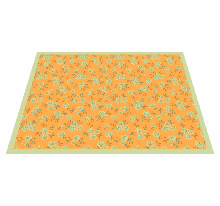 Floral vinyl rug with floral motif design - TenStickers
