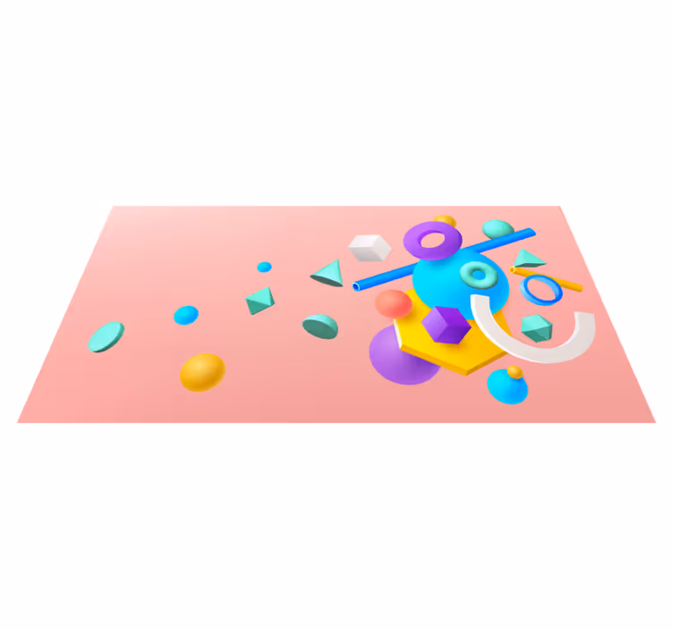 Geometric vinyl rug in an array of shapes - TenStickers
