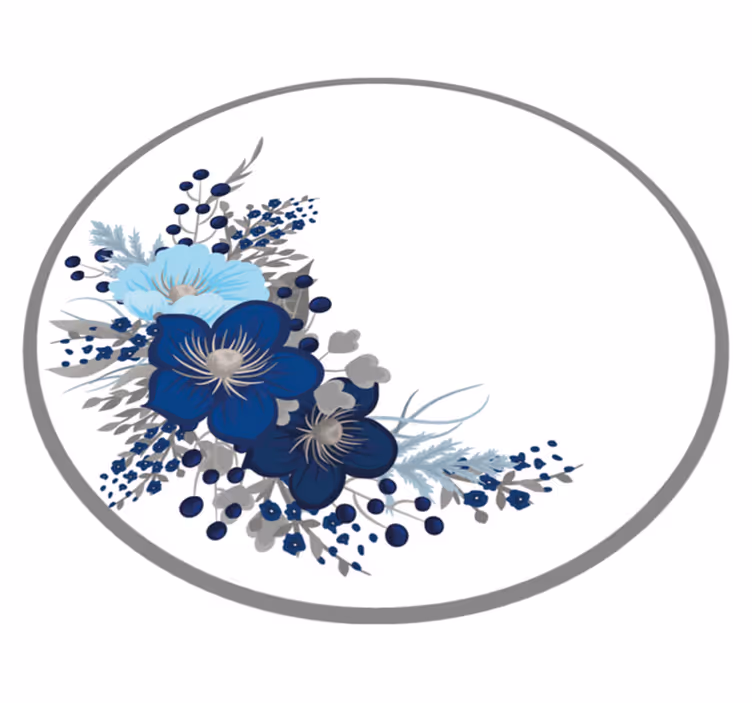 Botanical Collection floral vinyl rug - TenStickers