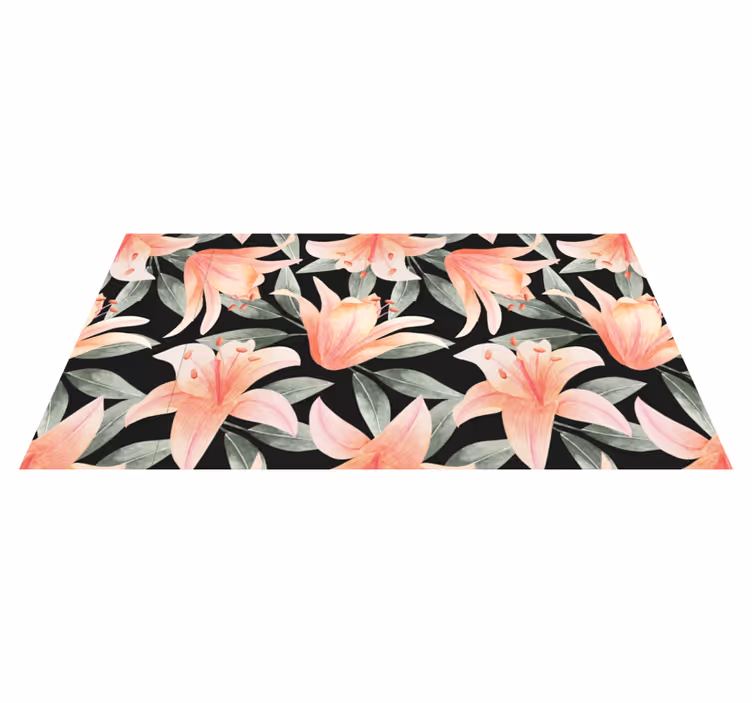 Floral Zephyr Imagery floral vinyl rug - TenStickers