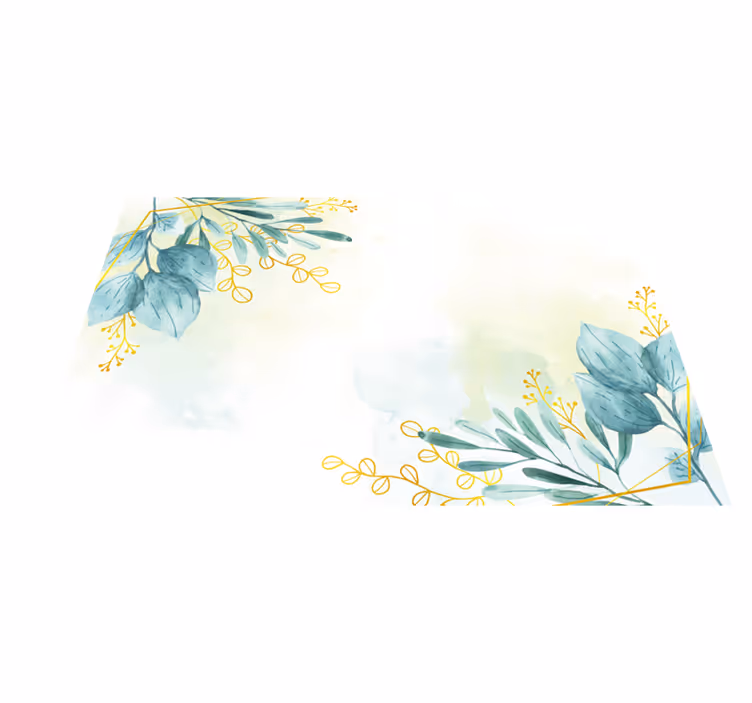 Botanical Motif Elegance floral vinyl rug - TenStickers