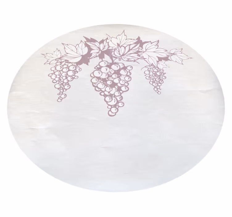 Grapes Botanical Emblem floral vinyl rug - TenStickers