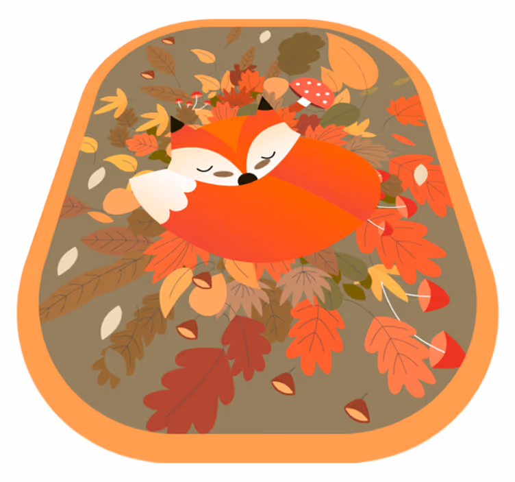 Fox colorful animal vinyl rug - TenStickers