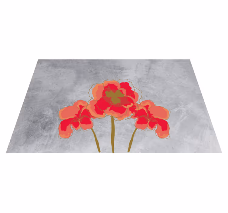 Blooming Floral Trio floral vinyl rug - TenStickers