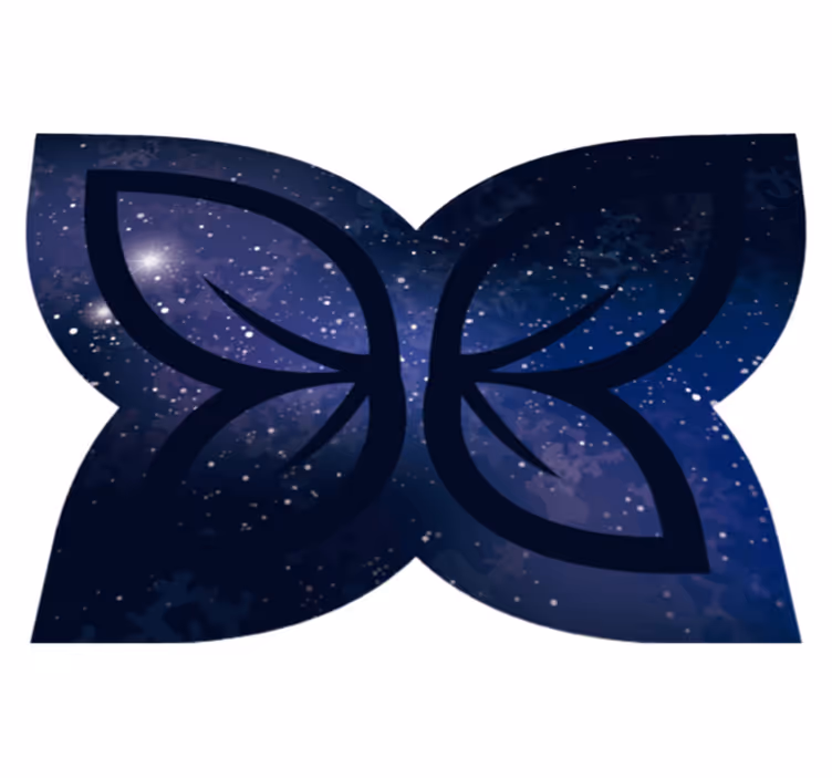 Cosmic Butterfly Silhouette texture vinyl rug - TenStickers