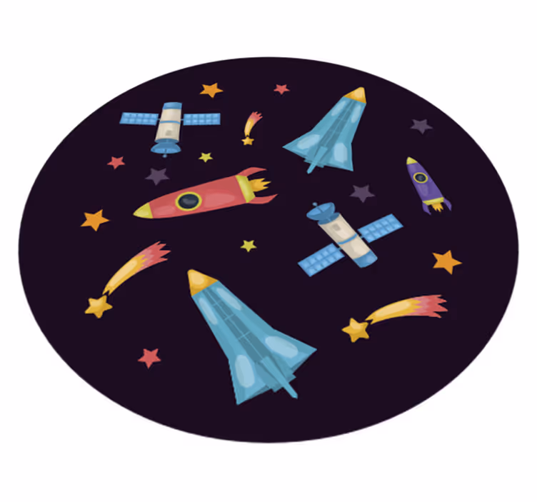 Space rockets planets kids vinyl rug - TenStickers
