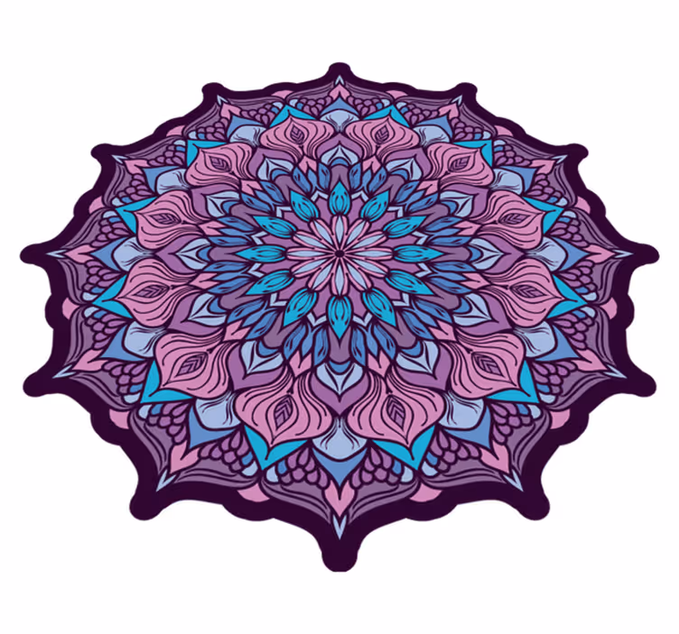 Mandala vinyl rug with detailed intricate design - TenStickers