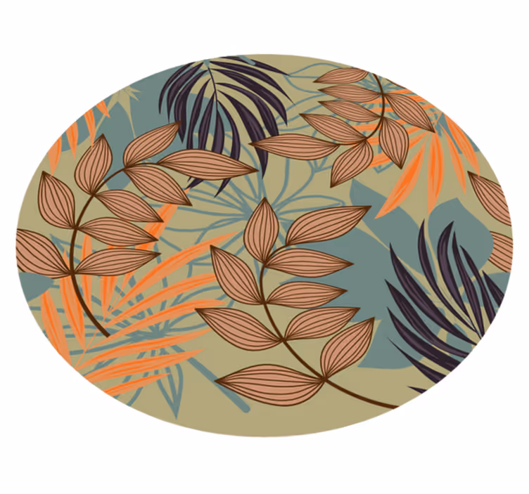 Botanical Foliage Pattern floral vinyl rug - TenStickers