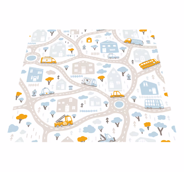 City Traffic Play road vinyl rug - TenStickers