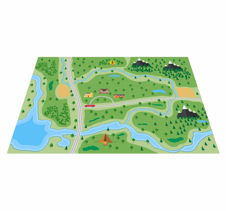 Interactive Playroad road vinyl rug - TenStickers