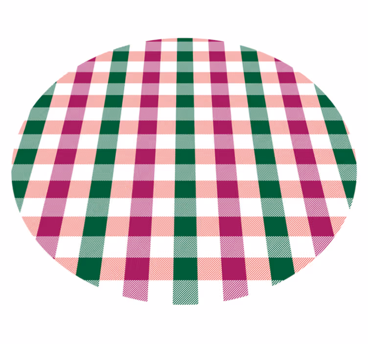 Checkered Circular Pattern stripes vinyl rug - TenStickers