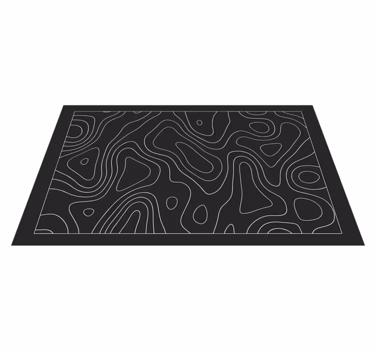 Abstract Contours geometric vinyl rug - TenStickers