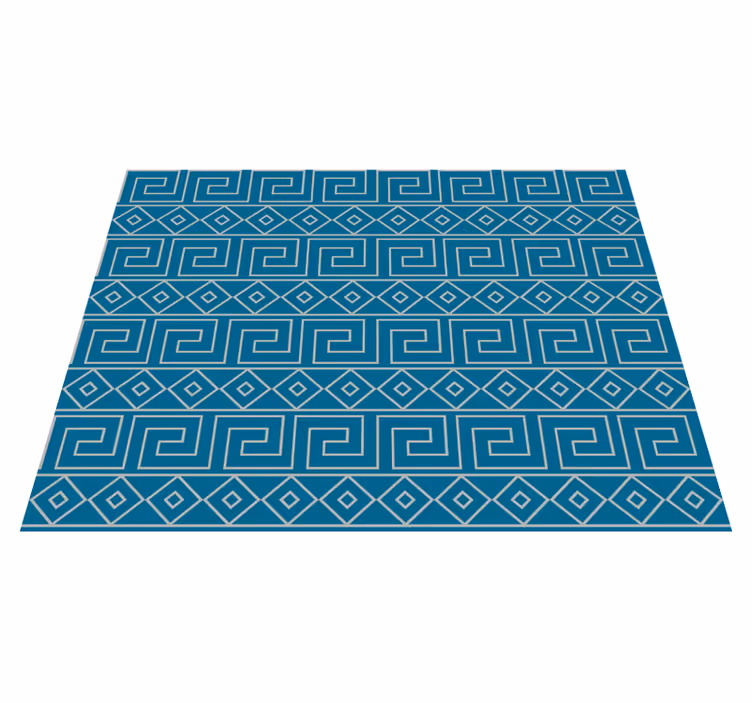 Geometric vinyl rug in greek key design - TenStickers