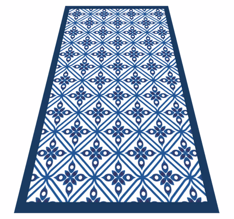 Japanese blue and white pattern tile carpet - TenStickers