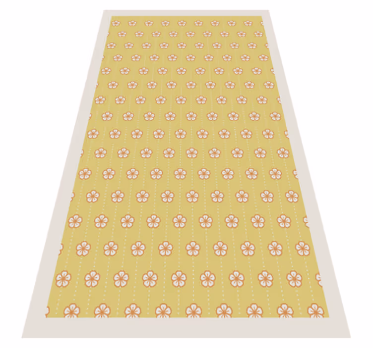 Botanical Kitchen Essential floral vinyl rug - TenStickers