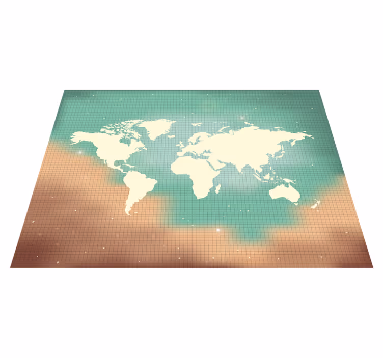 Global Map Artwork world map vinyl rug - TenStickers