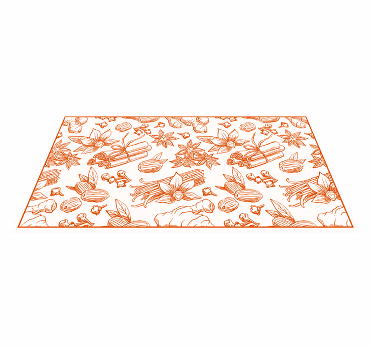 Floral vinyl rug with botanical art design - TenStickers