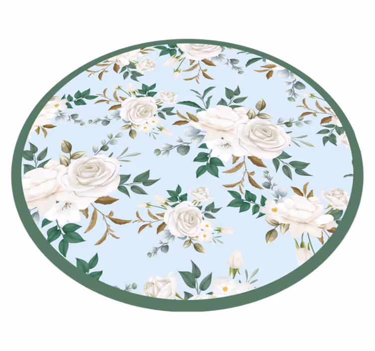 Botanical Round Arrangement floral vinyl rug - TenStickers