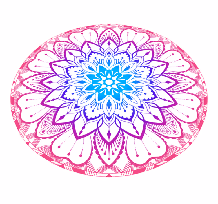 Circular blue and purple mandala rug - TenStickers
