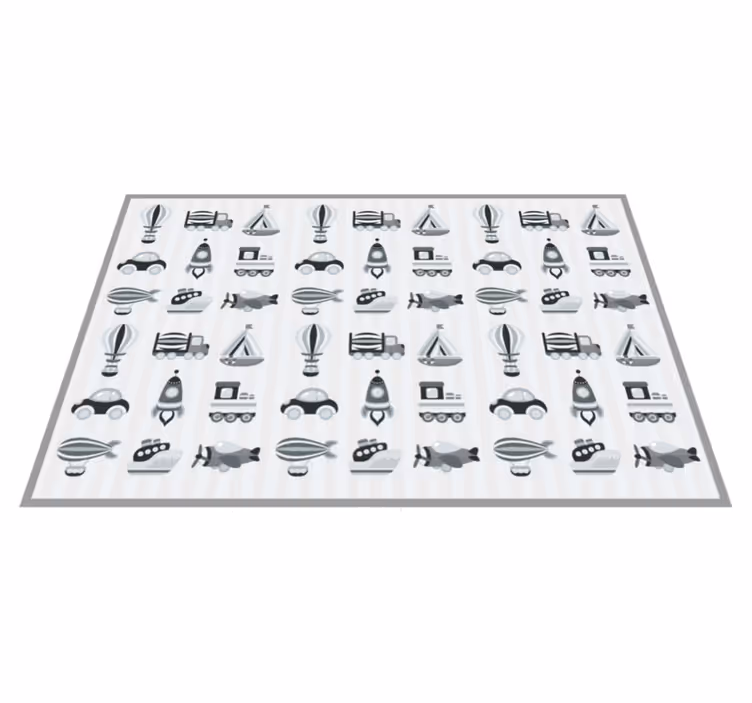 Grey vehicles kids vinyl rug - TenStickers