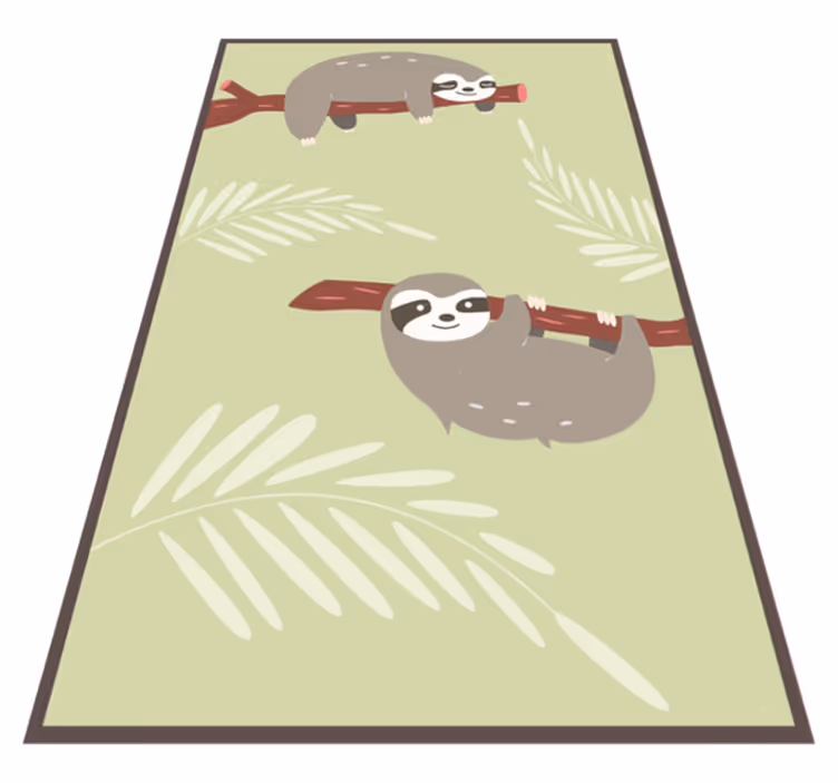 Relaxed sloth animal rug drawn - TenStickers