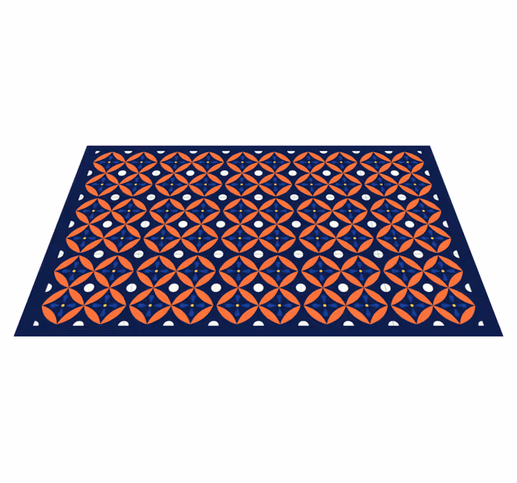 Geometric vinyl rug with geometric pattern design - TenStickers