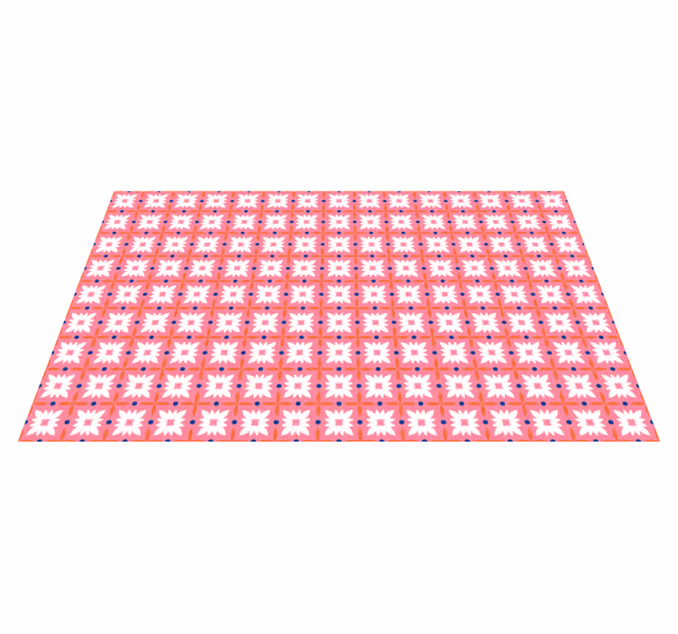Floral vinyl rug with floral pattern surface - TenStickers