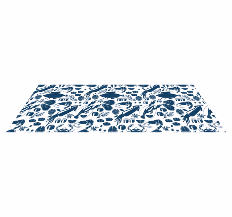 Seafood pattern kitchen vinyl rug - TenStickers
