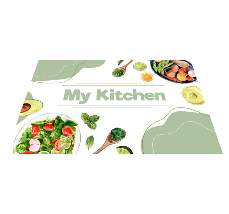 My Culinary Segment kitchen vinyl rug - TenStickers